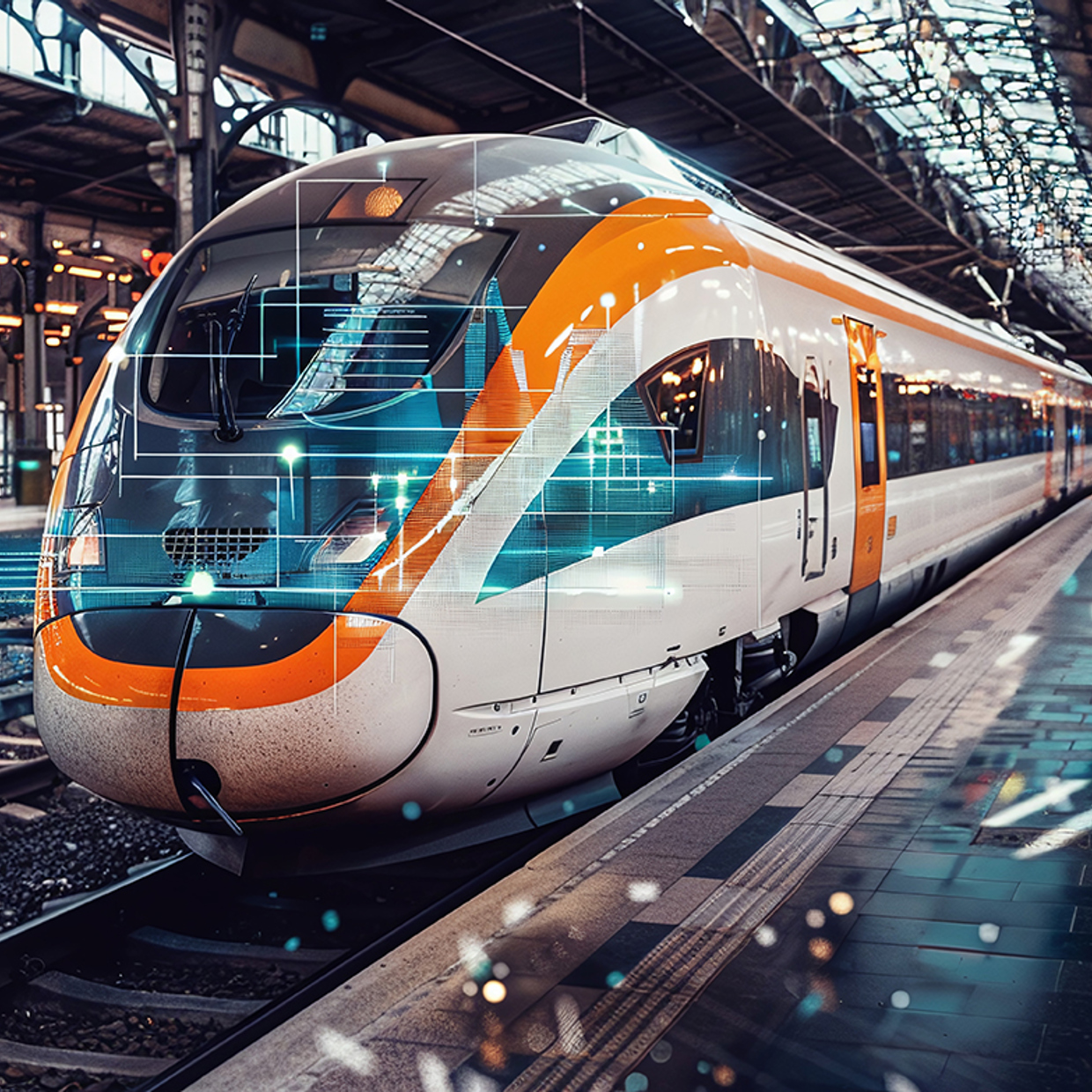 Ein Zug, der im Bahnhof steht